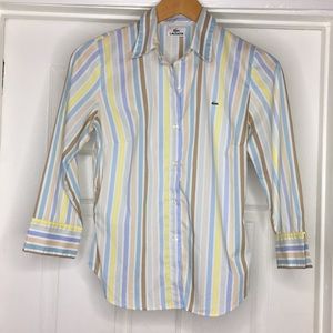 Women’s Lacoste Button Down Size 36 Multi-Color
